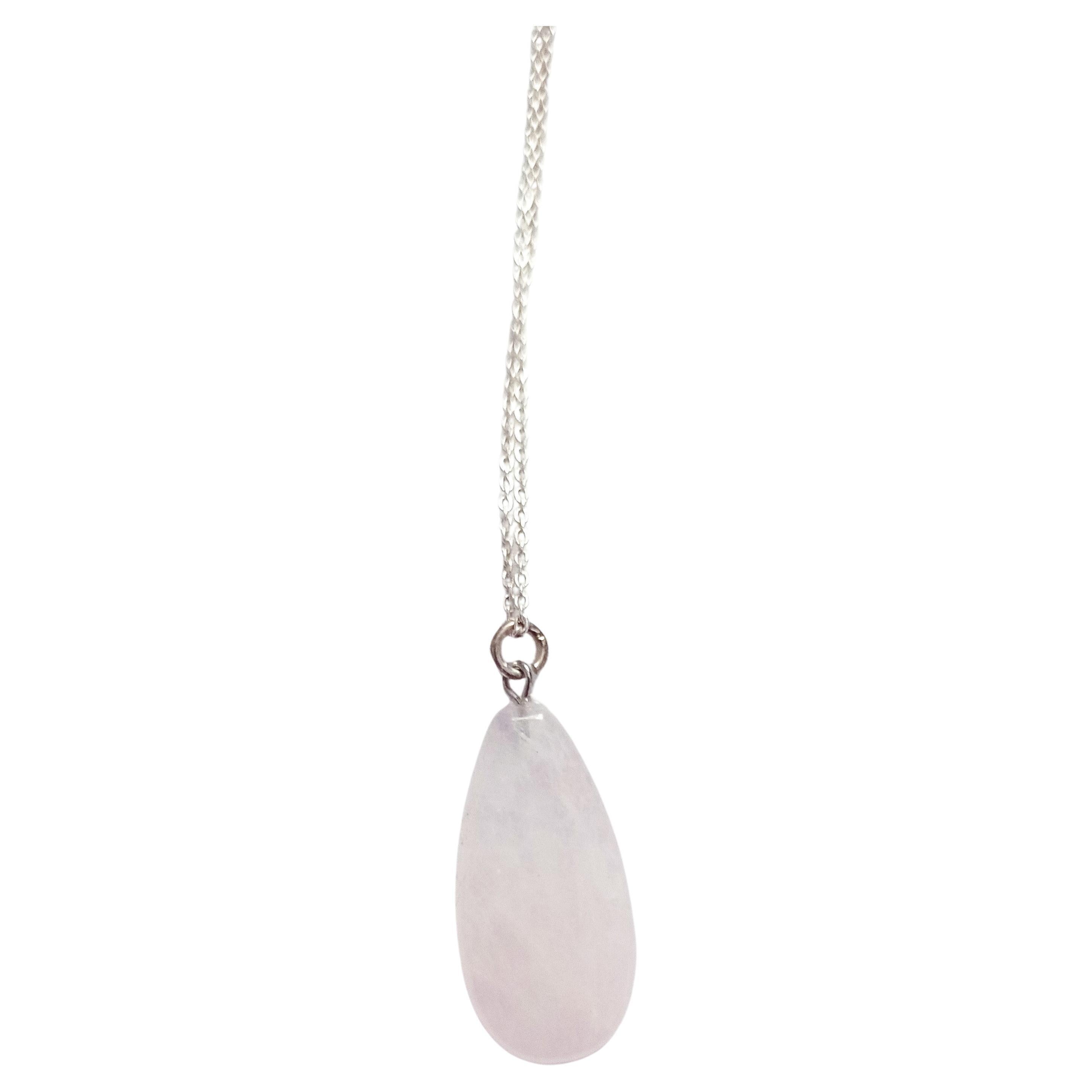 Rose Quartz Sterling Silver pendant necklace  by nlanlaVictory
