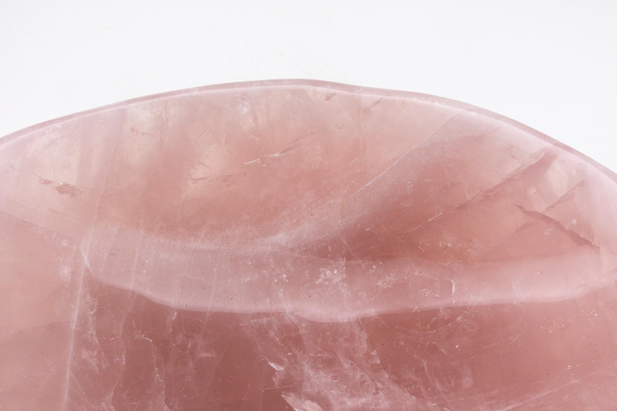 Rose Quartz Vide Poche Bowl Hand-Carved in Madagascar 1