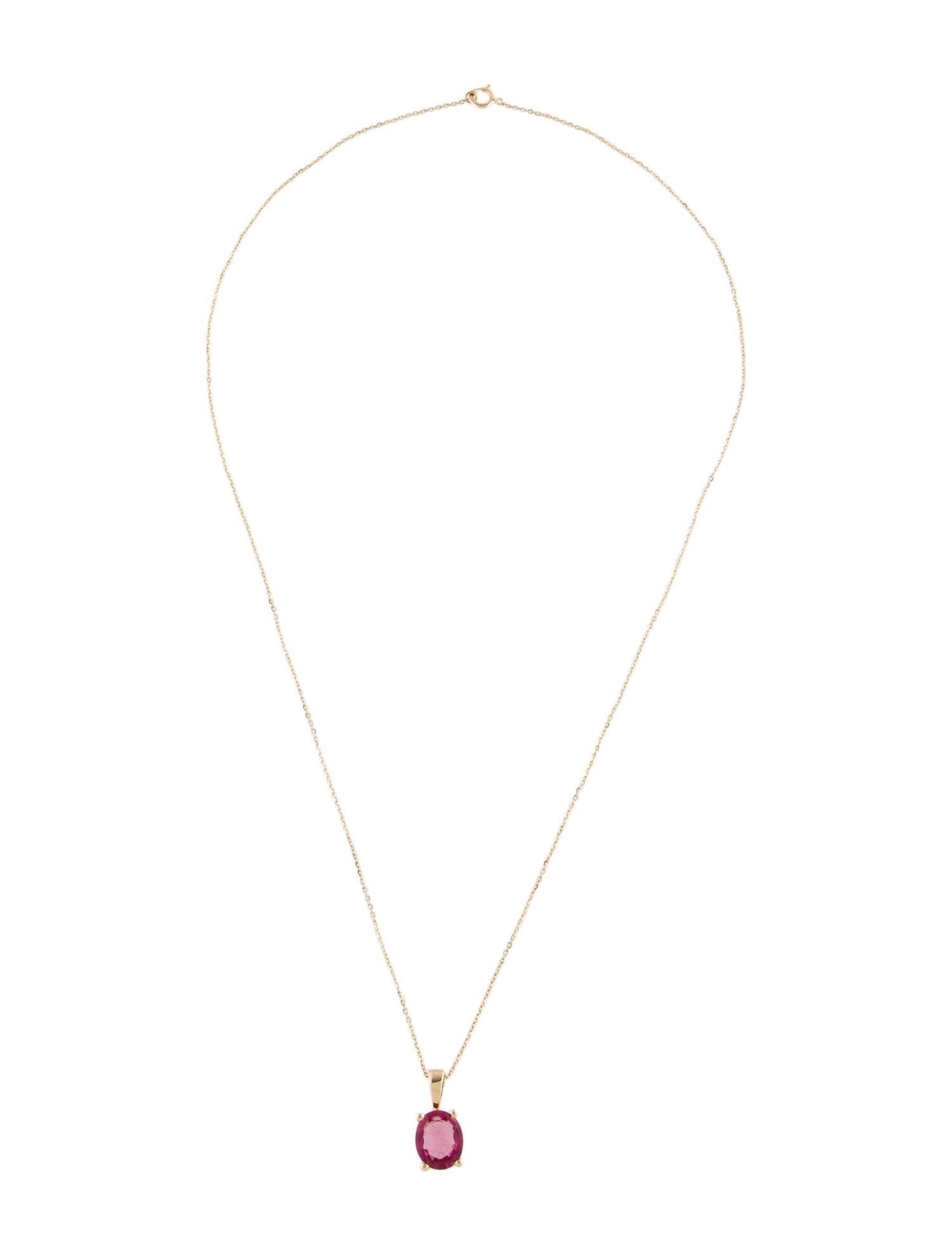 Brilliant Cut Luxury 14K Tourmaline Pendant Necklace - Stunning Gemstone Statement Jewelry For Sale