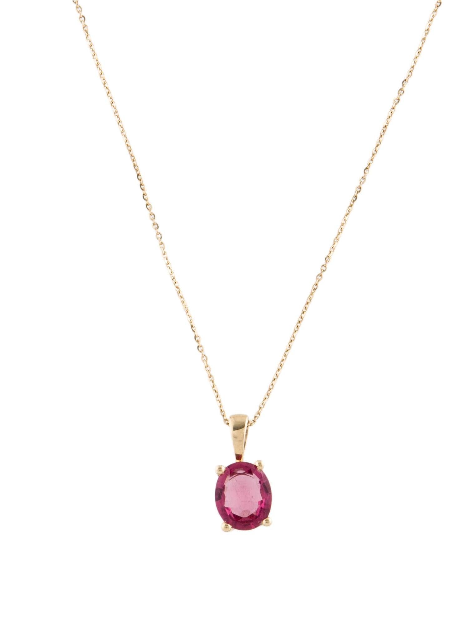 Luxury 14K Tourmaline Pendant Necklace - Stunning Gemstone Statement Jewelry In New Condition In Holtsville, NY
