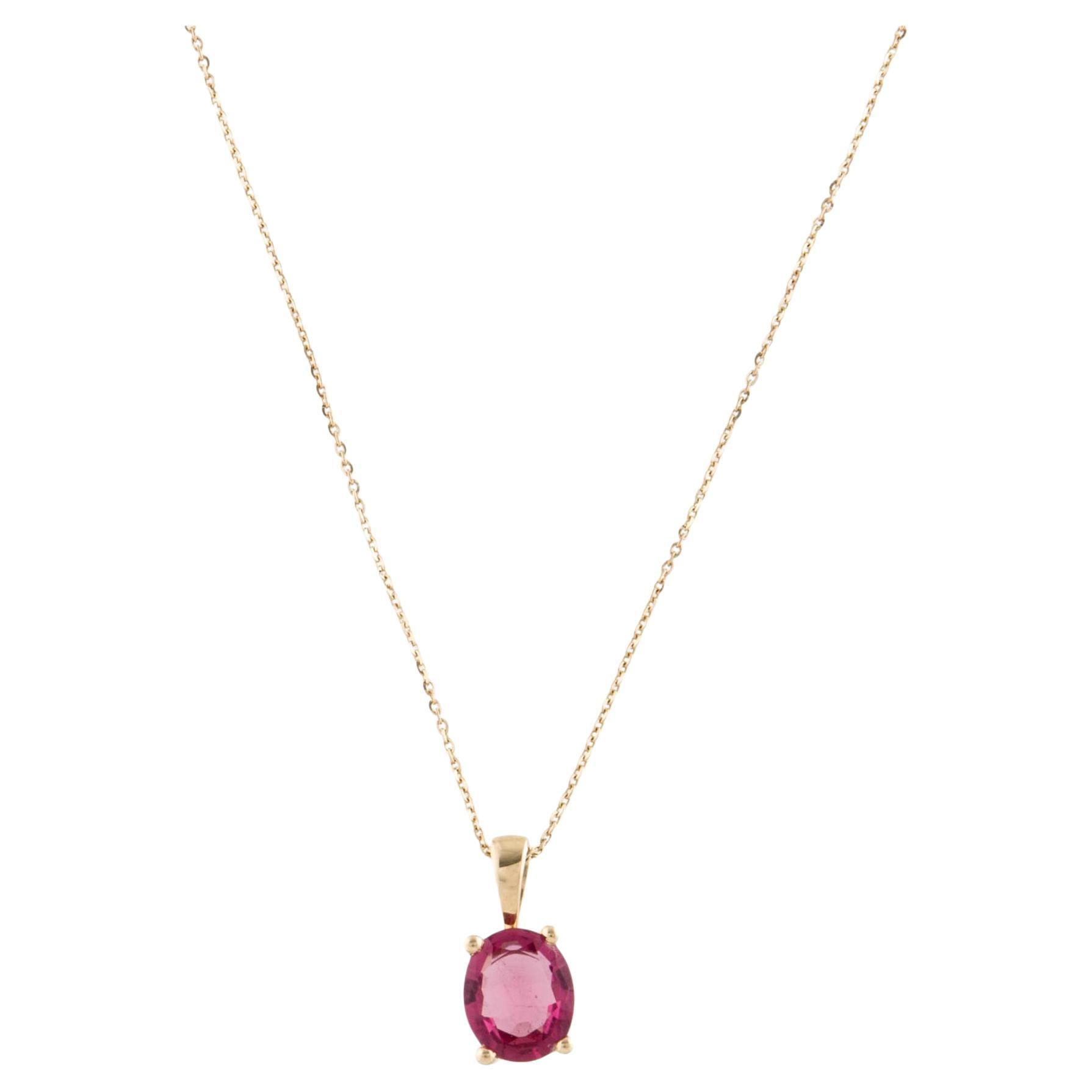 Luxury 14K Tourmaline Pendant Necklace - Stunning Gemstone Statement Jewelry