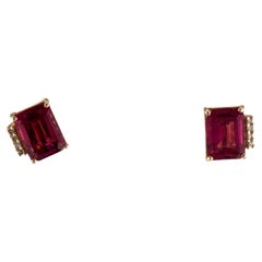 Boucles d'oreilles tourmaline et diamant 14K - Bijoux en pierres précieuses exquises