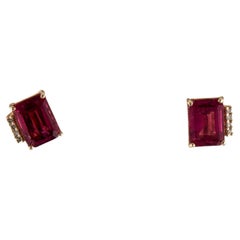 Luxury 14K Tourmaline 
Diamond Stud Earrings - Exquisite Gemstone Jewelry