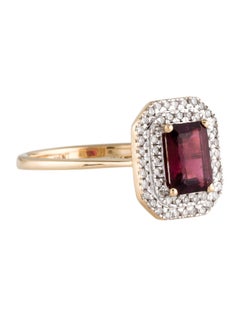 Luxurious 14K Tourmaline & Diamond Cocktail Ring - Size 6.25  Elegant Jewelry