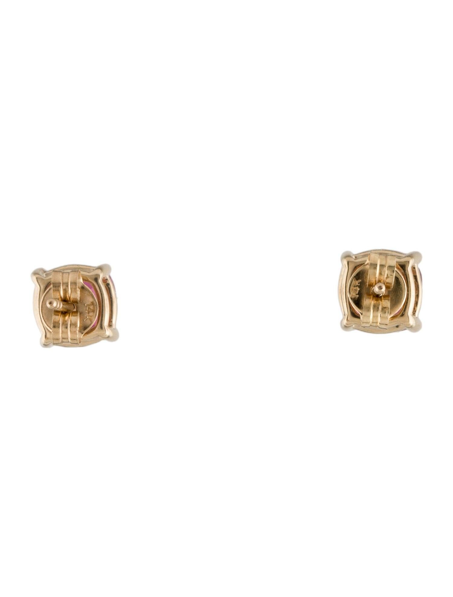 Brilliant Cut Exquisite 14K Tourmaline Stud Earrings - Stunning & Timeless Glamour Jewelry For Sale