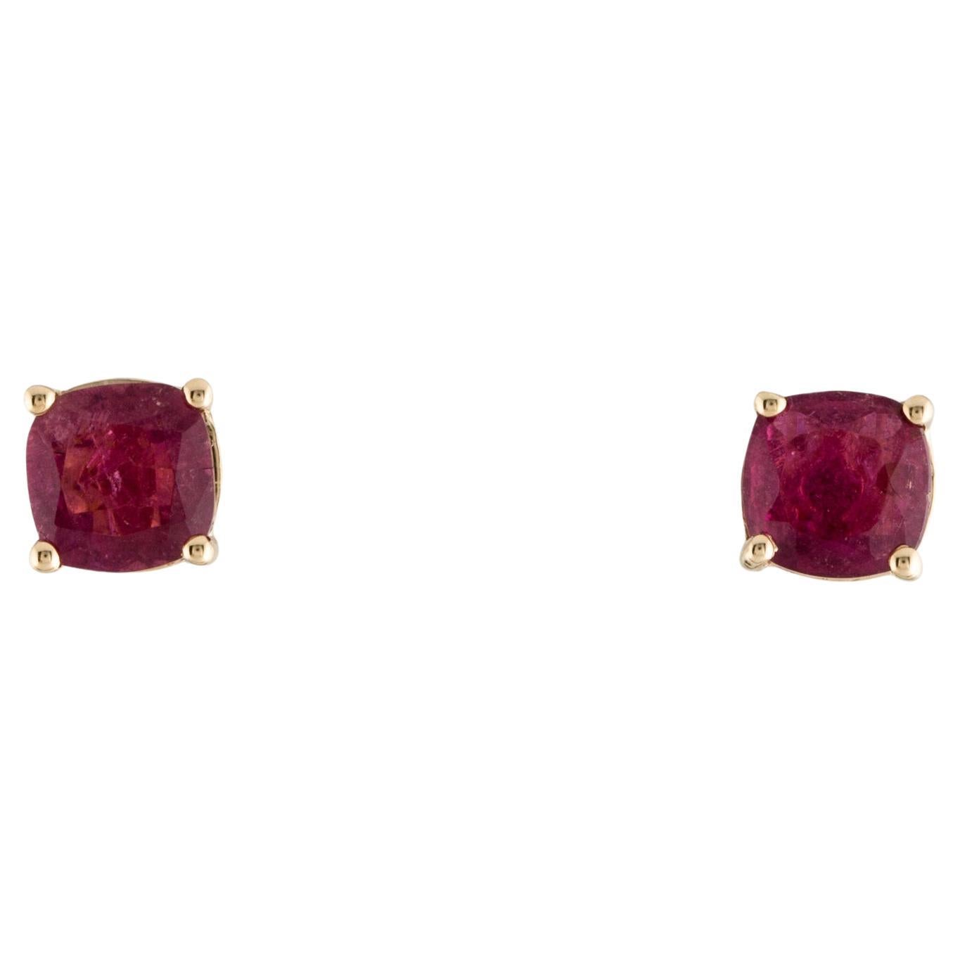 Exquisite 14K Tourmaline Stud Earrings - Stunning & Timeless Glamour Jewelry