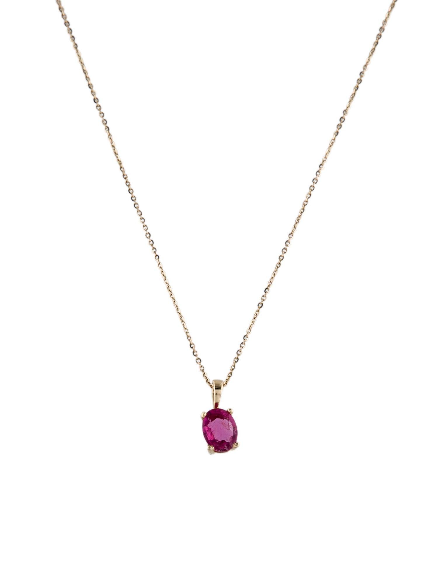 Women's or Men's 14K 0.78ctw Tourmaline Pendant Necklace - Elegant Gemstone Statement Jewelry For Sale