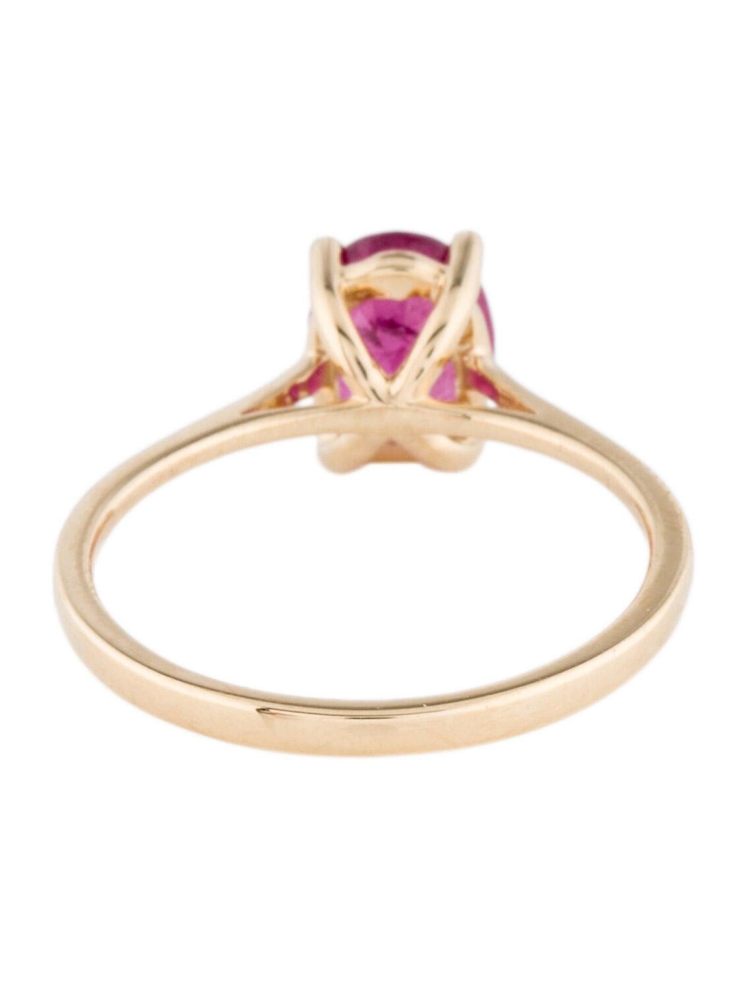 Rose Cut Radiant 14K 1.26ct Tourmaline Solitaire Cocktail Ring - Size 7 - Timeless For Sale
