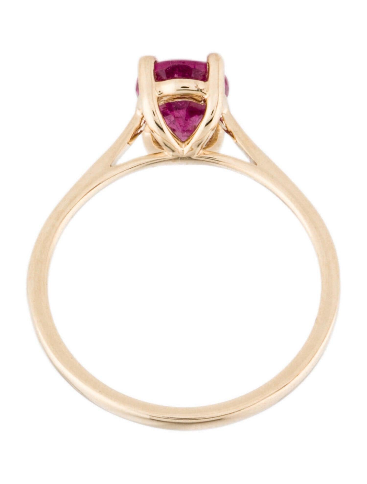 Radiant 14K 1.26ct Tourmaline Solitaire Cocktail Ring - Size 7 - Timeless In New Condition For Sale In Holtsville, NY