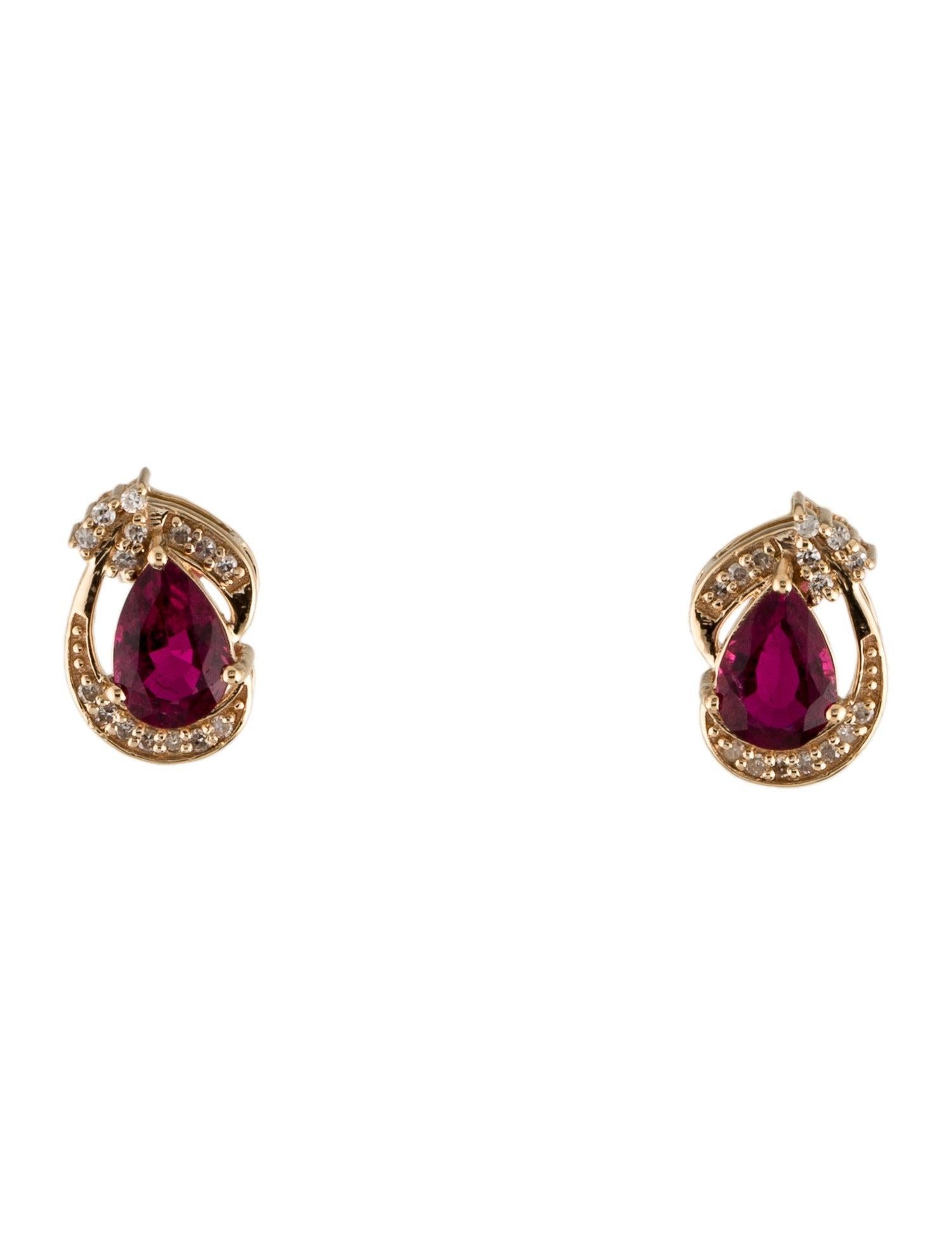 Boucles d'oreilles 14K Tourmaline et Diamant - Bijoux en pierres précieuses exquis et Timeless Neuf - En vente à Holtsville, NY