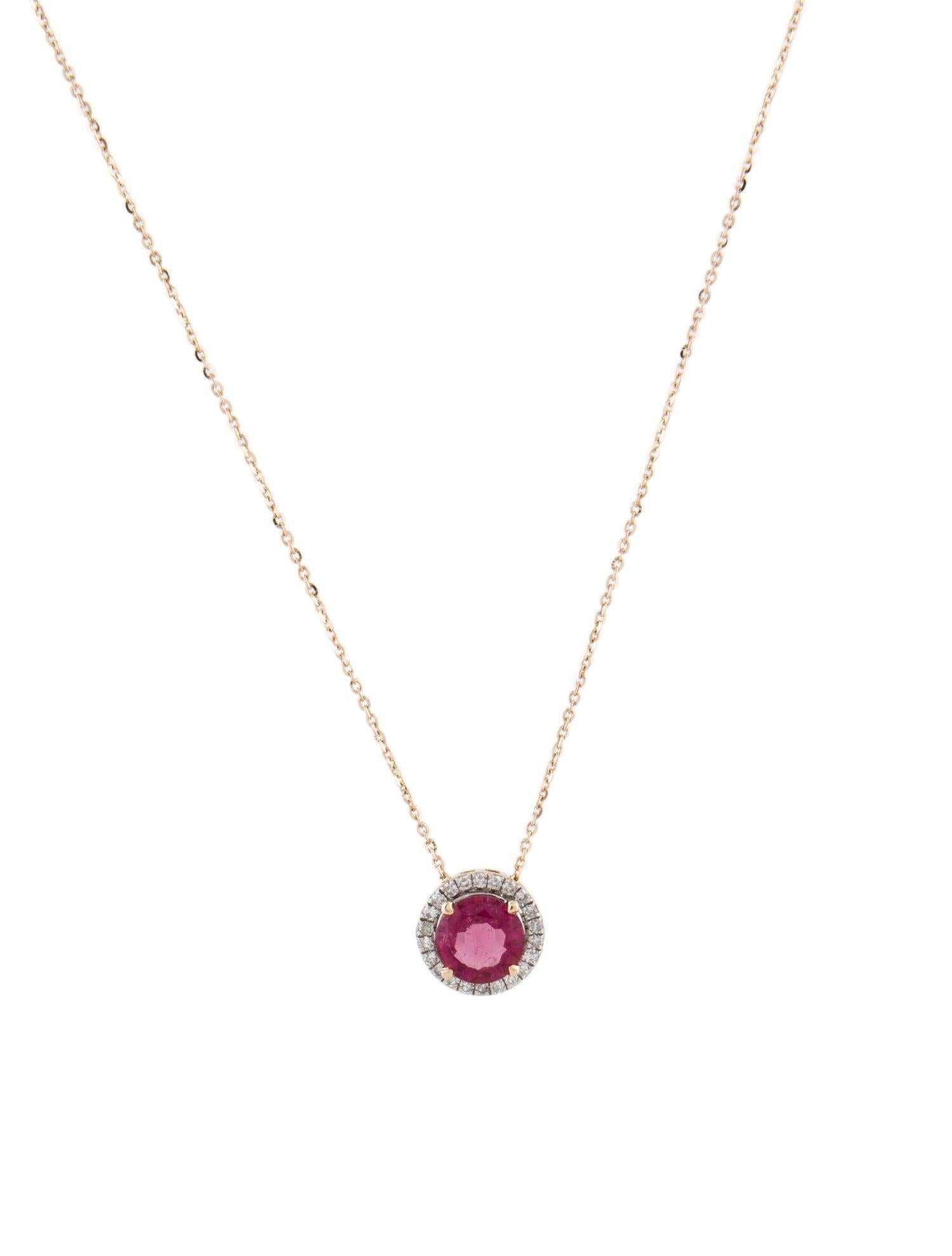 14K 1.09ct Tourmaline & Diamond Pendant Necklace: Luxury Statement Jewelry Piece In New Condition For Sale In Holtsville, NY