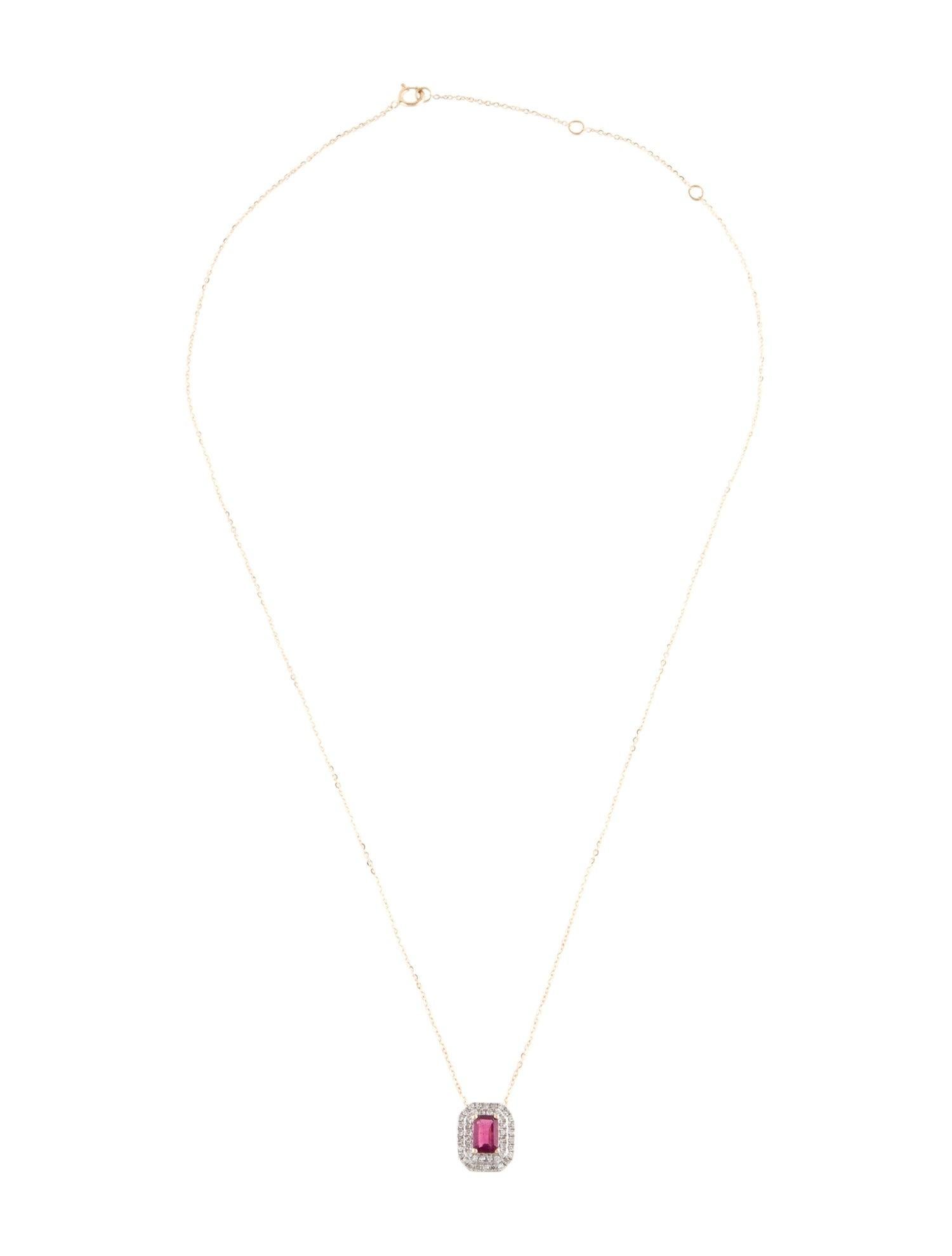 Women's Luxurious 14K Tourmaline & Diamond Pendant Necklace: Elegant Statement Jewelry For Sale