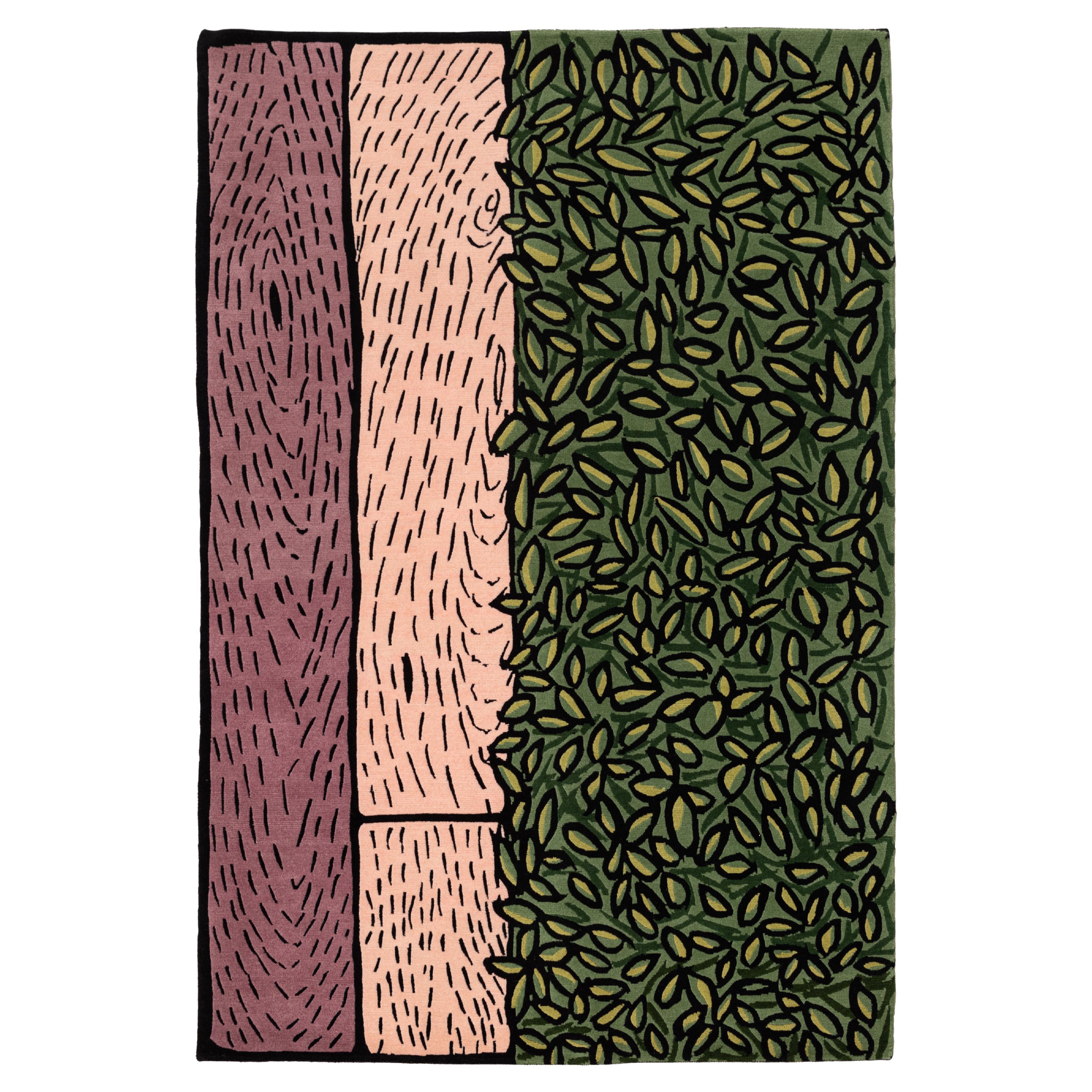 "Il regno delle rose": Tappeto in lana nepalese fatto a mano in vendita