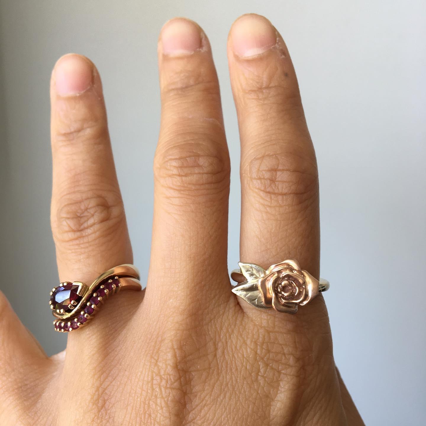 For Sale:  Rose Ring/ 9CT Gold 'Rose Gold, White Gold and Yellow Gold' 5