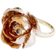 Rose Ring Cocktail Ring Gold Plated J Dauphin
