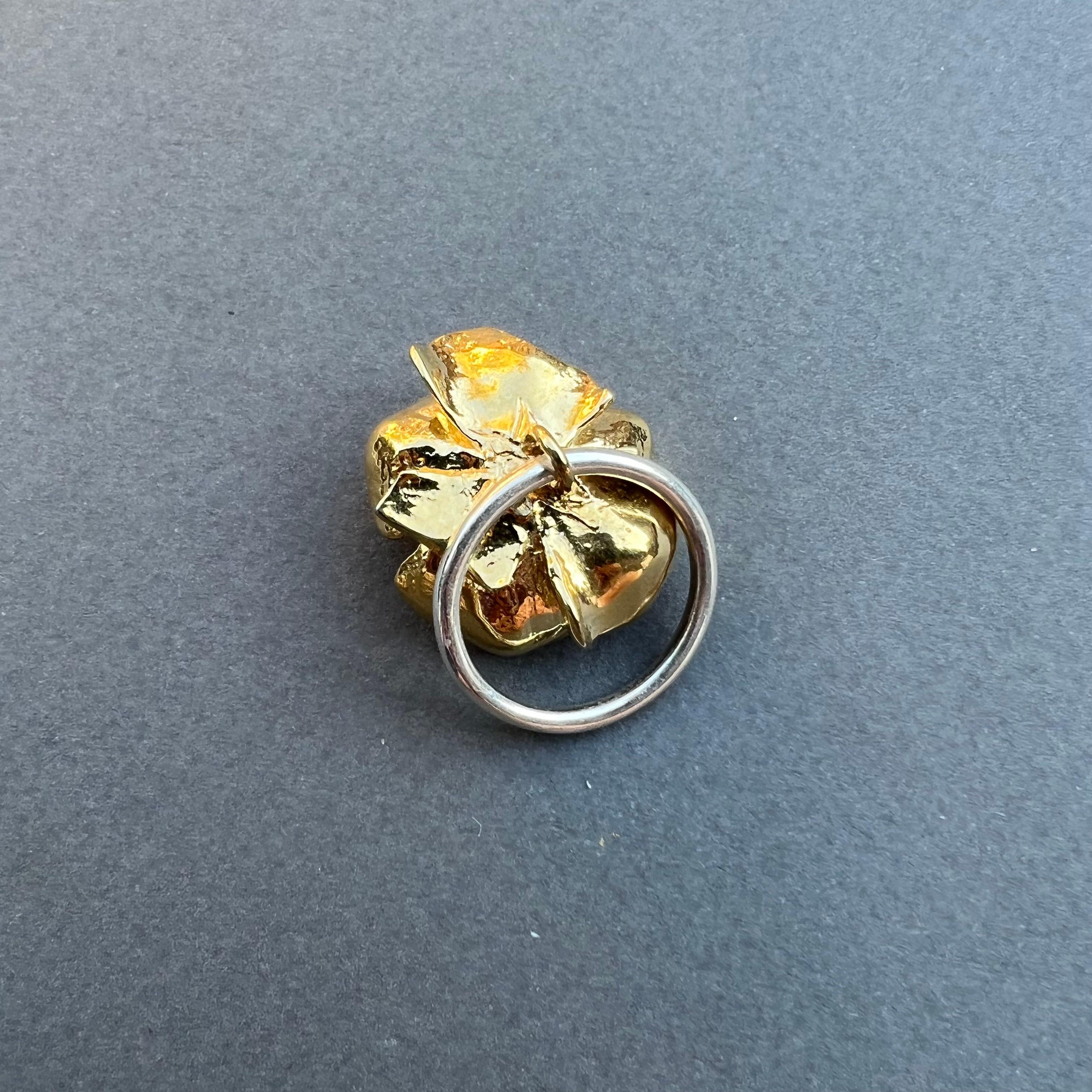 Rose Ring Cocktail Ring Gold Plated Silver J Dauphin In New Condition For Sale In Los Angeles, CA