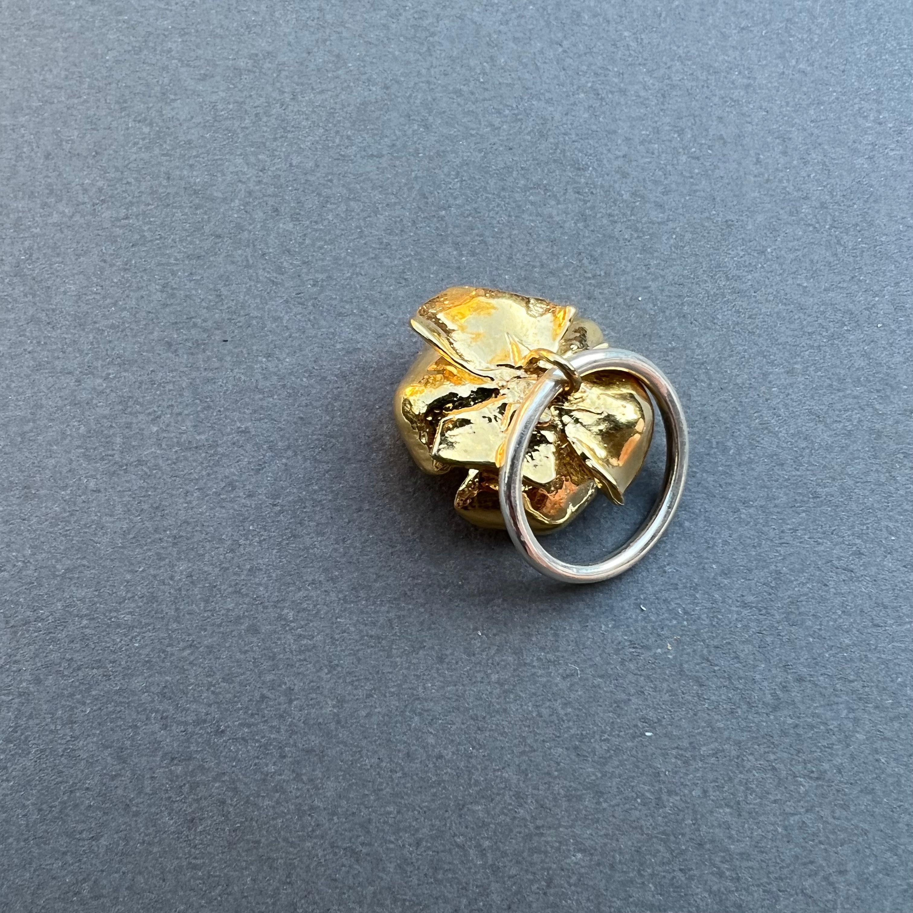 Rose Ring Cocktail Ring Gold Plated Silver J Dauphin For Sale 1