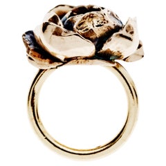 Anillo Rosa Latón Dorado Estilo Victoriano J Dauphin