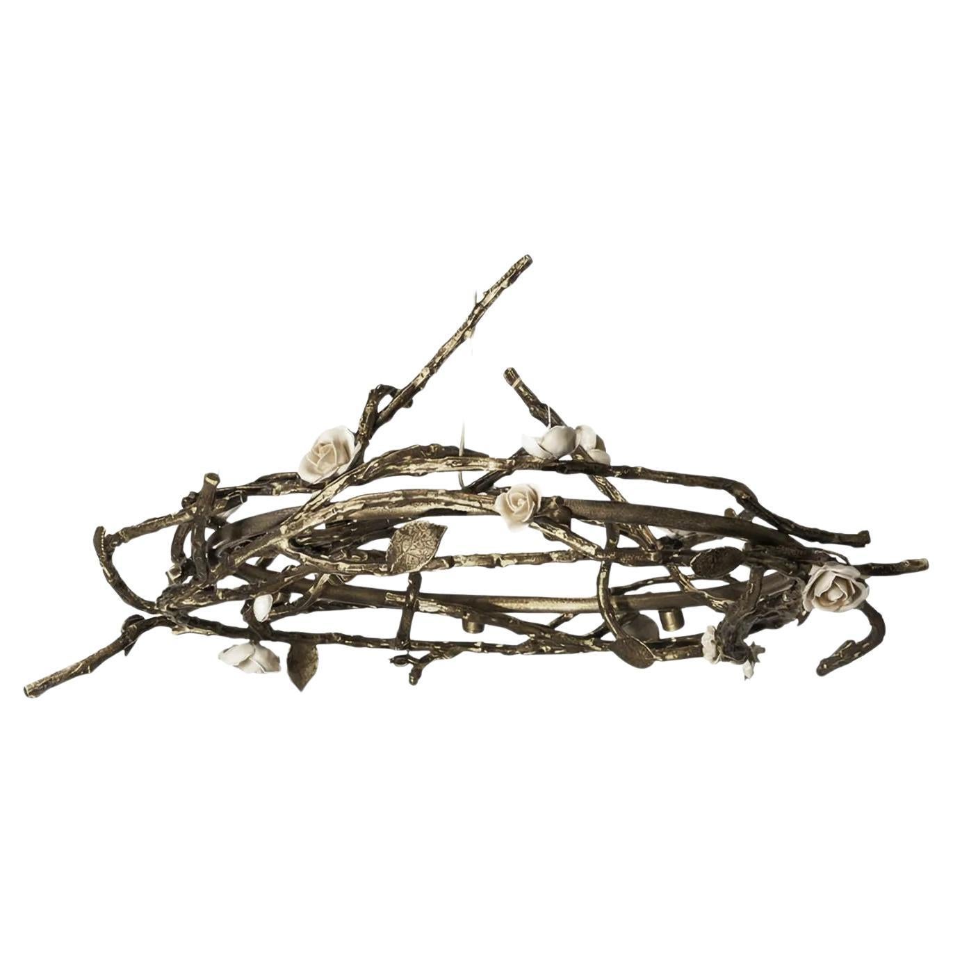 Rose Round Chandelier Cream For Sale