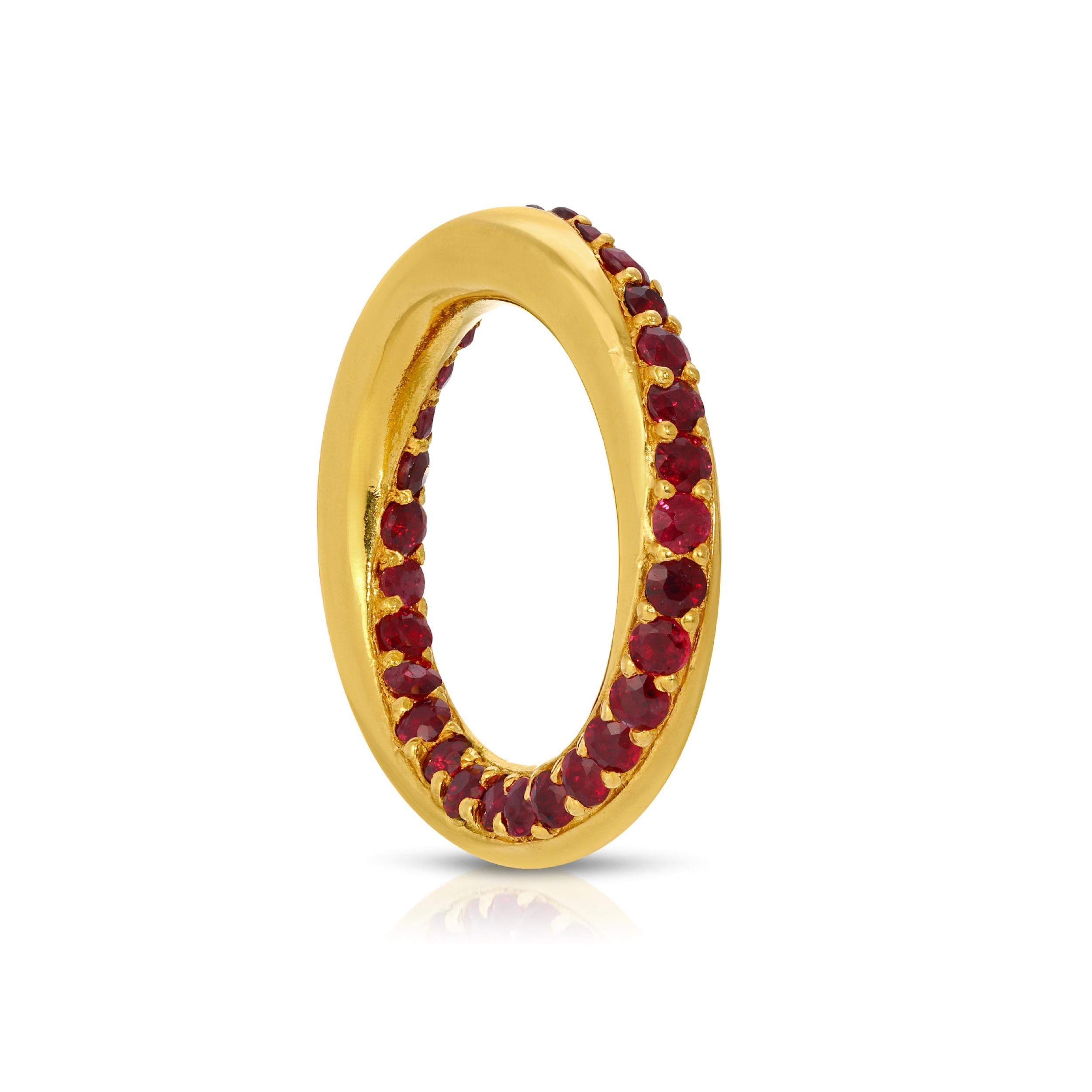 Contemporary Rose Ruby Swirl Band For Sale