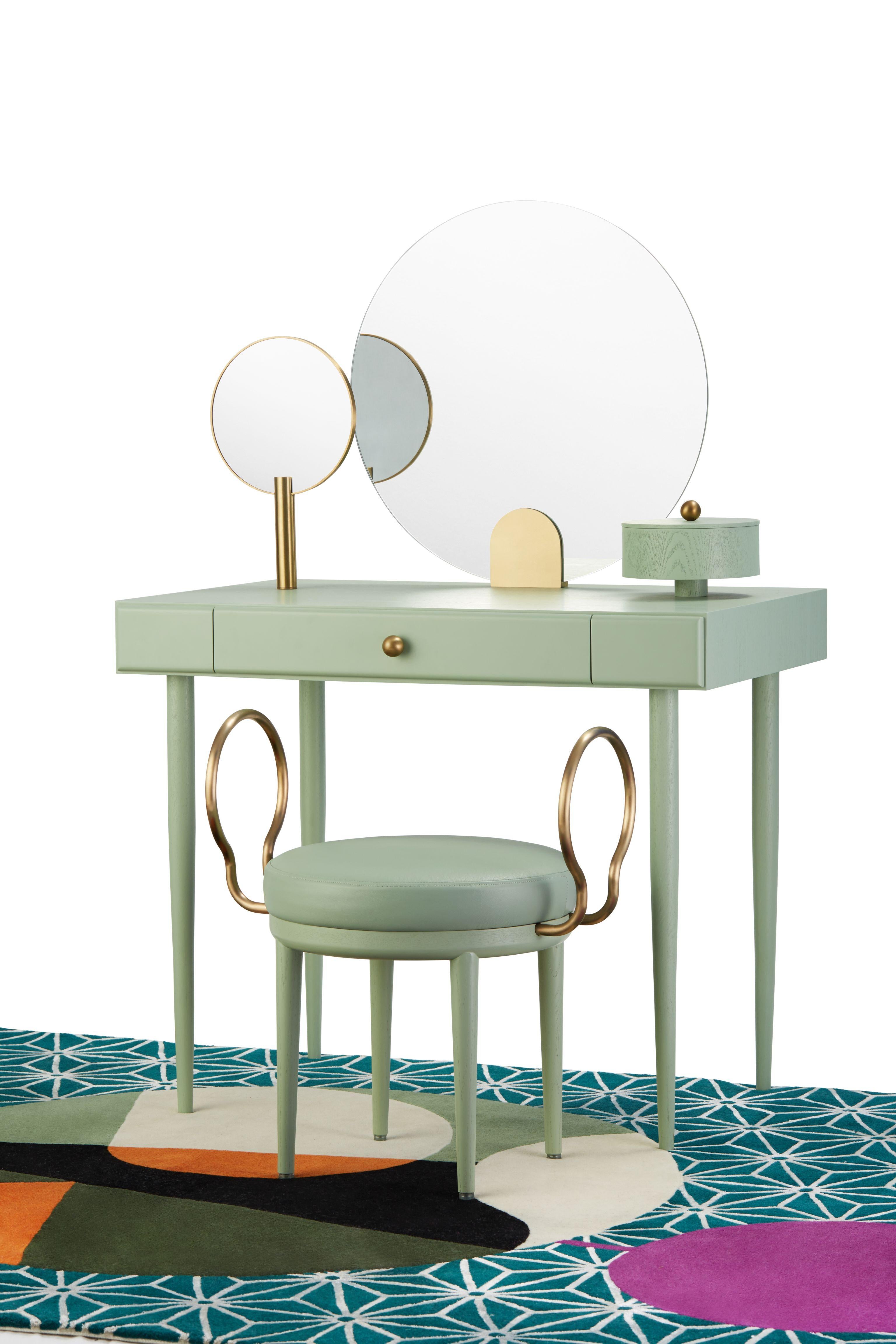 Wood Rose Selavy Vanity Desk with Stool by Thomas Dariel