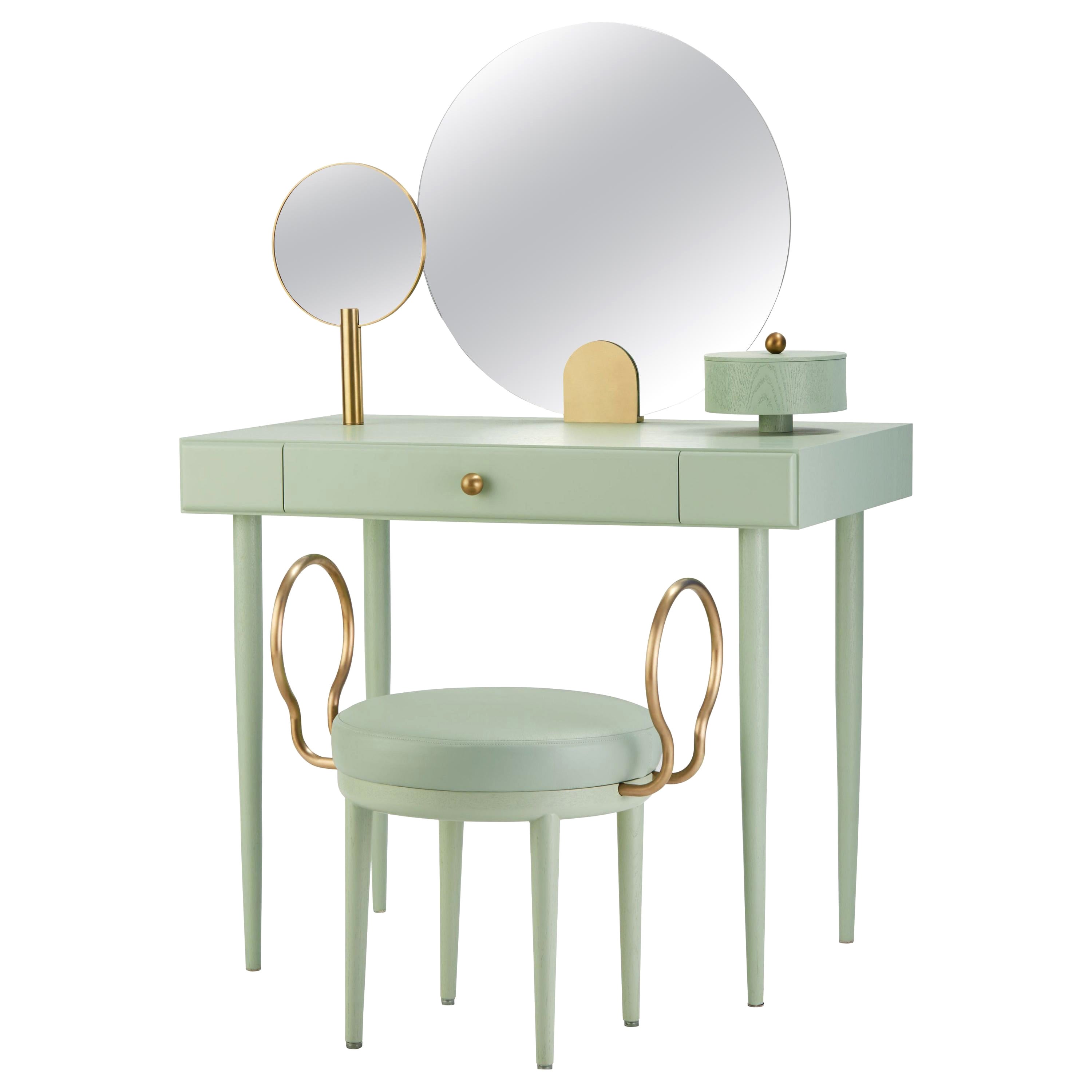 Bureau Selavy rose avec tabouret de Thomas Dariel en vente