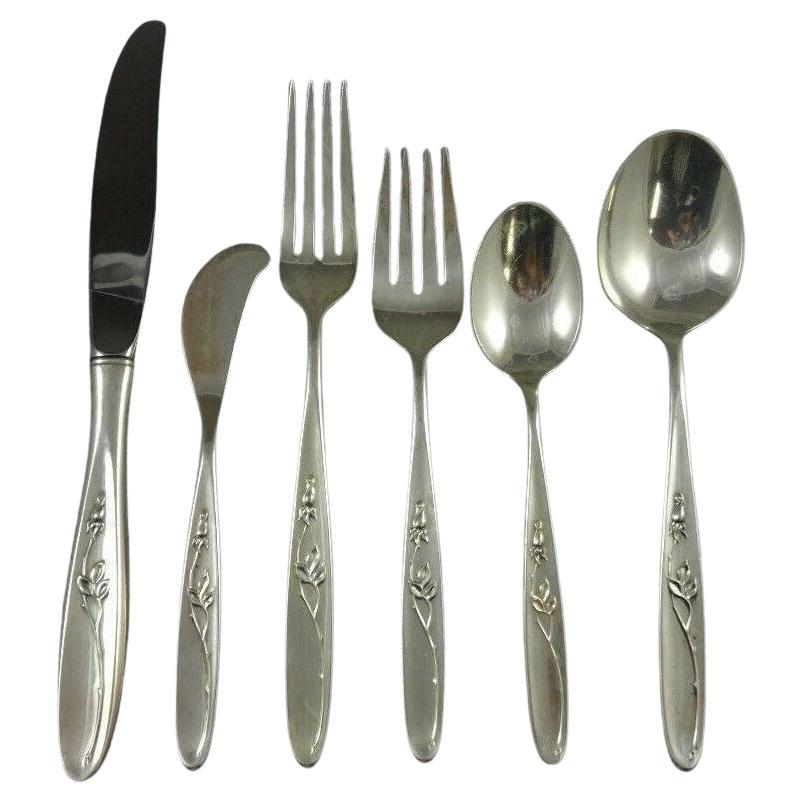 Service de couverts en argent sterling Rose Solitaire by Towle Pour 8 Service 51 Pieces