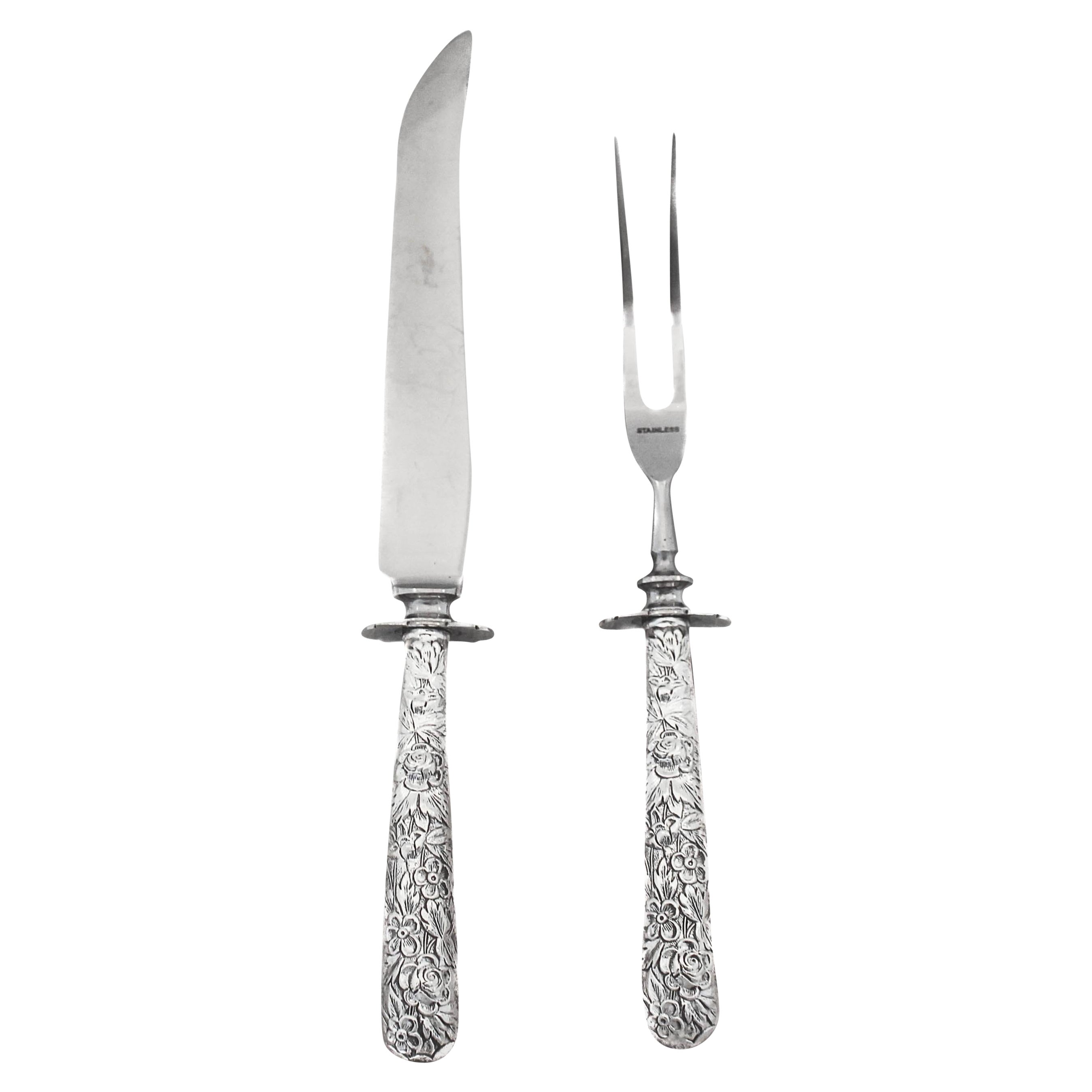 Rose Sterling Carving Set