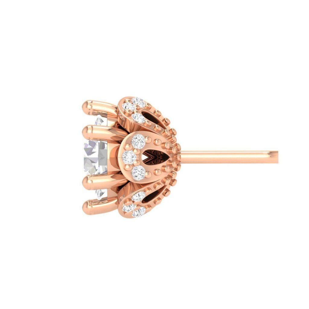 Product Details: 

Introducing our Rose Stud Diamond Earrings – a harmonious blend of floral-inspired delicacy and timeless sophistication. These exquisite earrings feature a captivating rose-shaped design adorned with brilliant diamonds, adding a