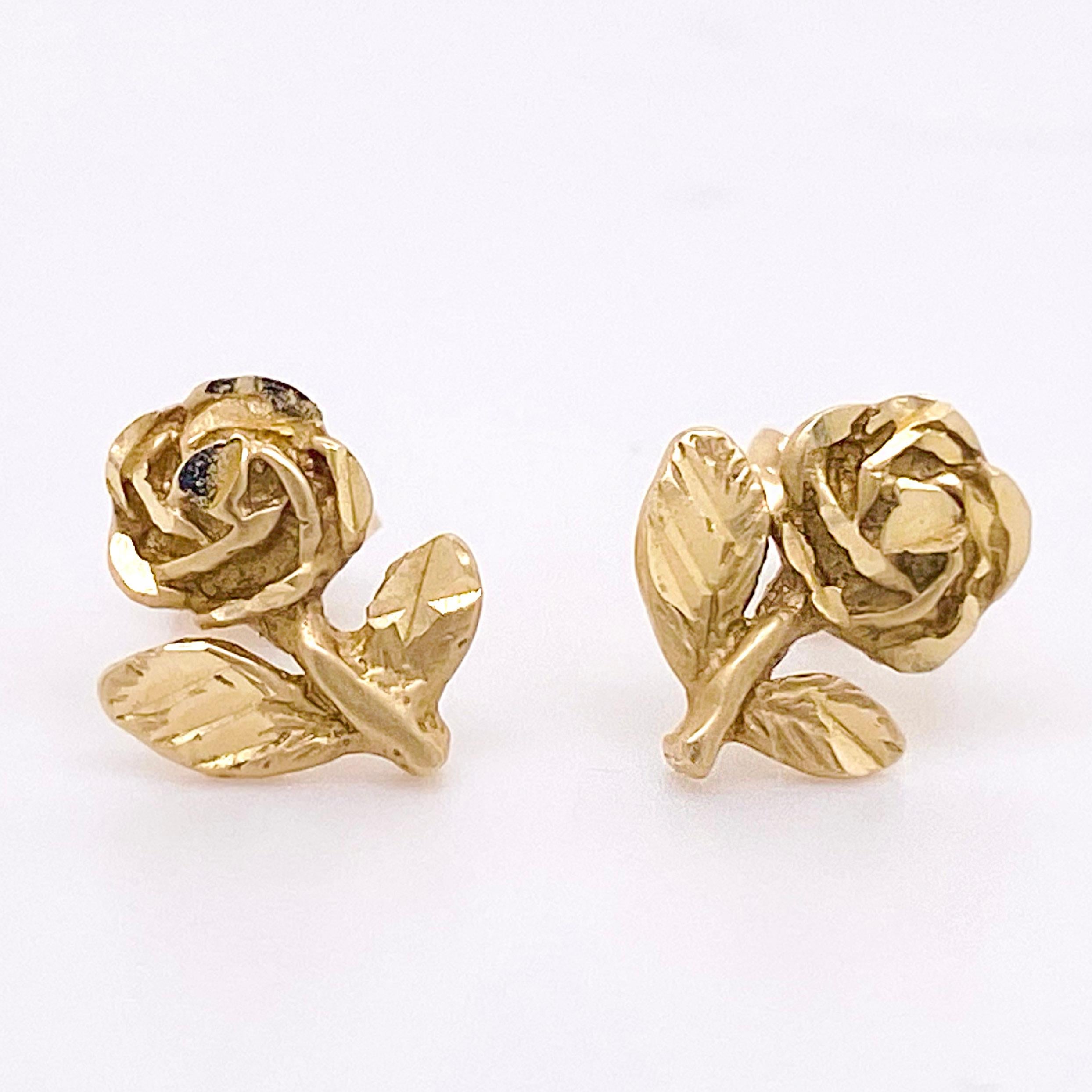 rose flower stud earrings