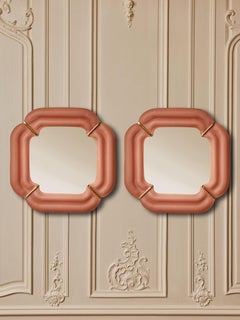 Rose tainted Murano glass mirrors by Studio Glustin