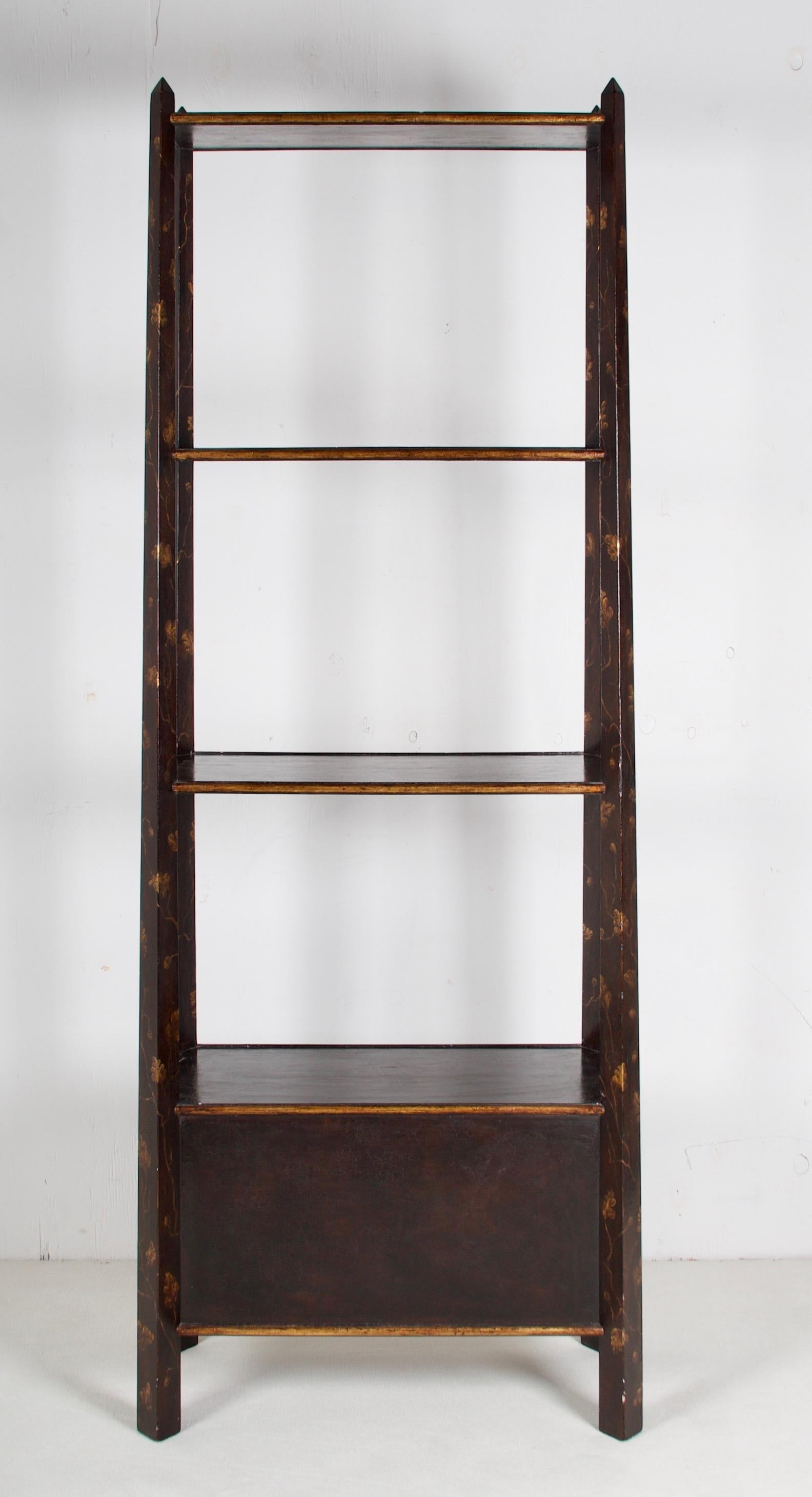 British Colonial Bookcase/Etagere, by Rose Tarlow, chinoiserie decor.