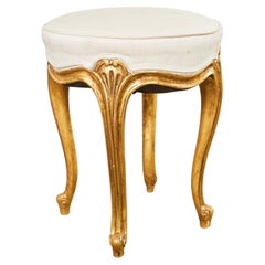 Vintage Rose Tarlow French Provincial Style Giltwood Carved Footstool