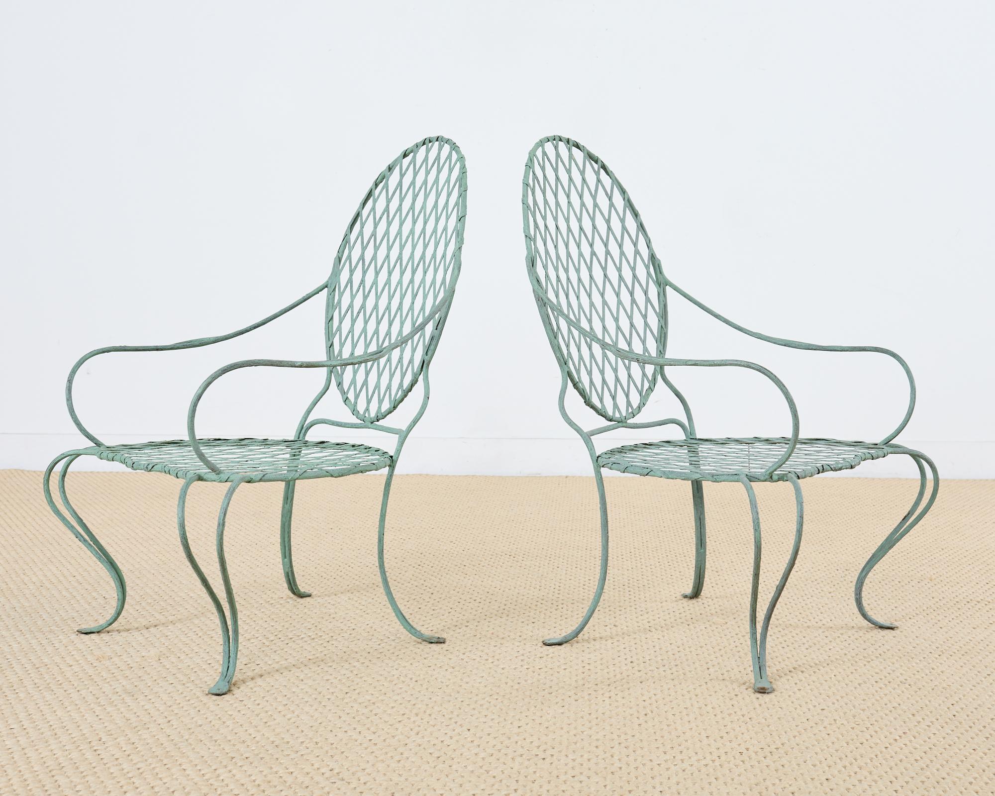 Rose Tarlow Conjunto de Comedor de Jardín con Tapa de Piedra y Ramita de Hierro Siglo XXI y contemporáneo en venta