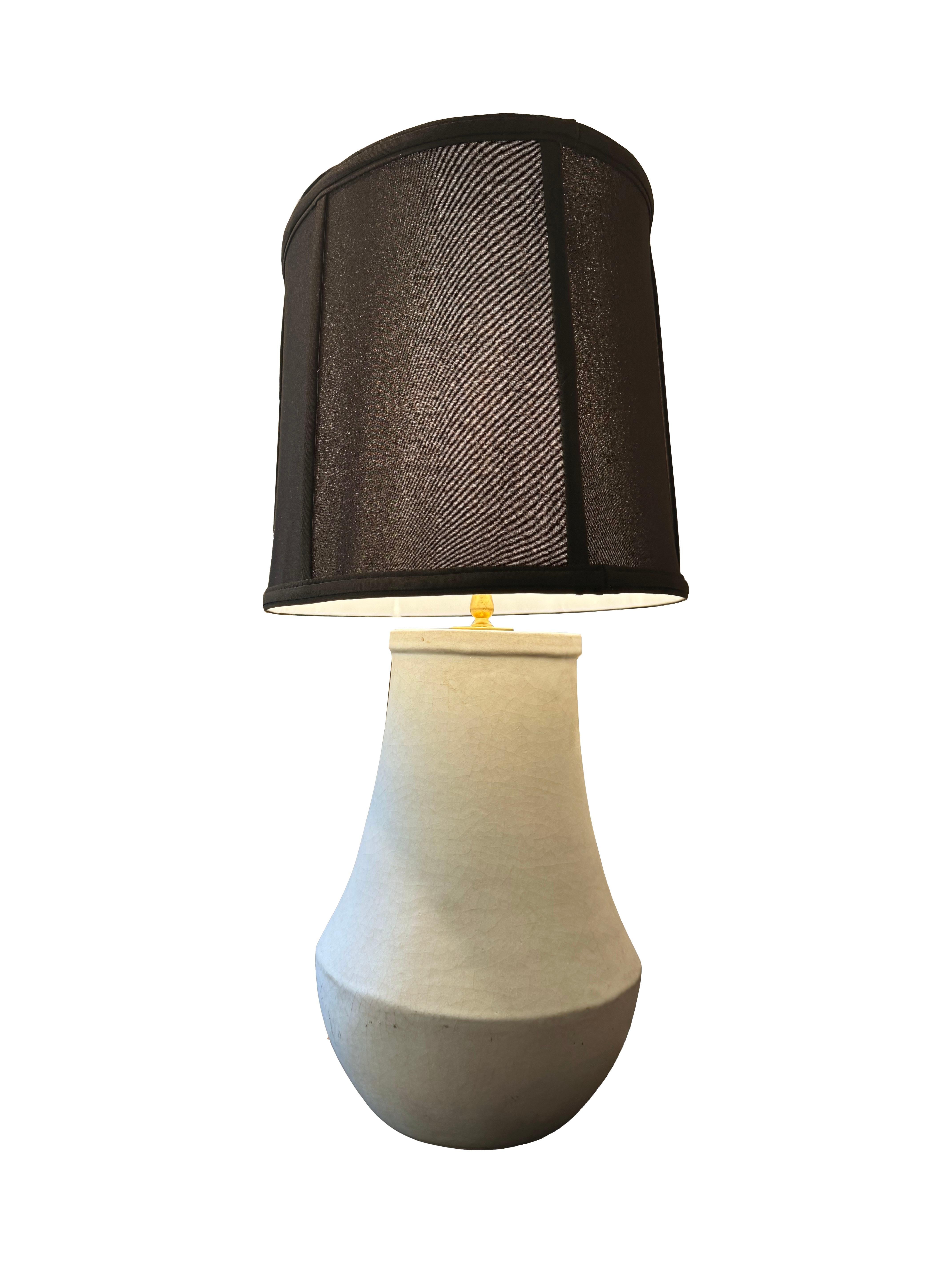 American Rose Tarlow Lamp w/ Black Oval Shade For Sale