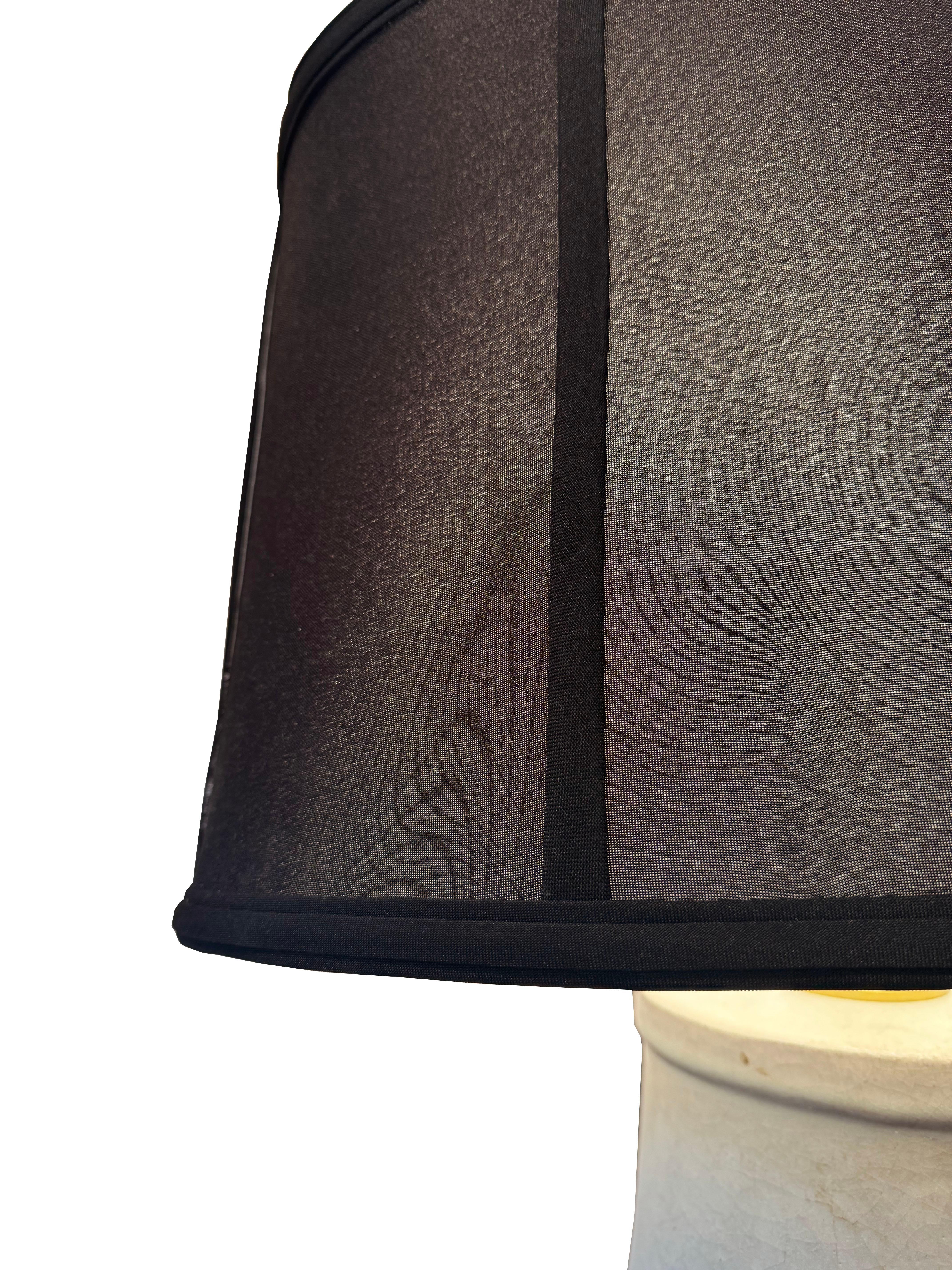 Ceramic Rose Tarlow Lamp w/ Black Oval Shade For Sale
