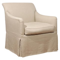 Rose Tarlow Linen Skirted Club Chair