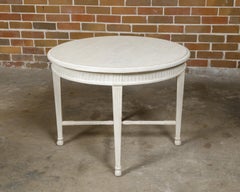 Rose Tarlow Louis XVI Style Painted Pine Center Table with Fluted Tapering Legs