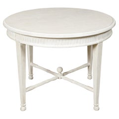 Rose Tarlow Louis XVI Style Painted Pine Center Table with Fluted Tapering Legs