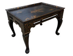 Rose Tarlow Melrose House Black Chinoiserie English Tea or Cocktail Table