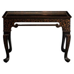 Rose Tarlow Melrose House Black Chinoiserie English Tea or Cocktail Table