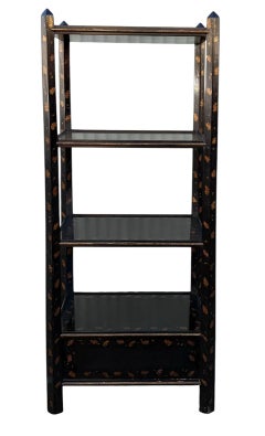 Rose Tarlow Melrose House Black & Gold Chinoiserie Etagere