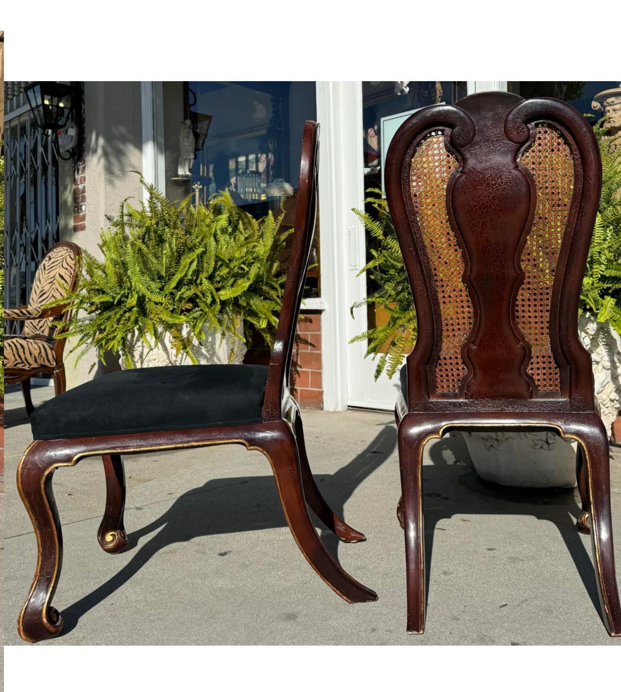 Late 20th Century Rose Tarlow Melrose House Chinoiserie Chairs - a Pair For Sale