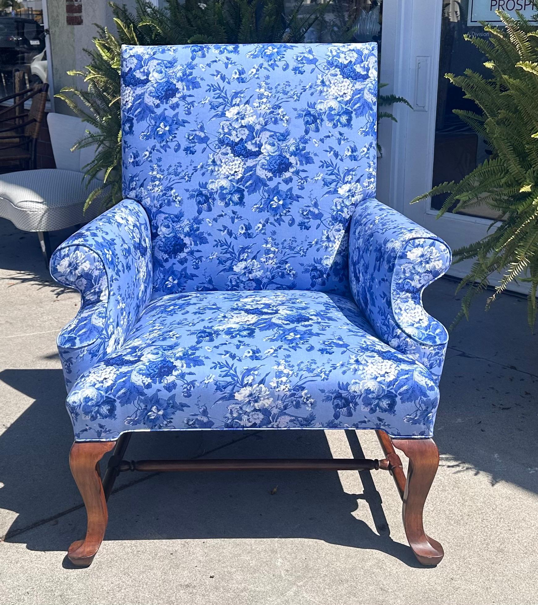 Rose Tarlow Melrose House Chippendale-Mahagoni-Ohrensessel mit Ohrensessel mit Ralph Lauren im Zustand „Gut“ im Angebot in LOS ANGELES, CA