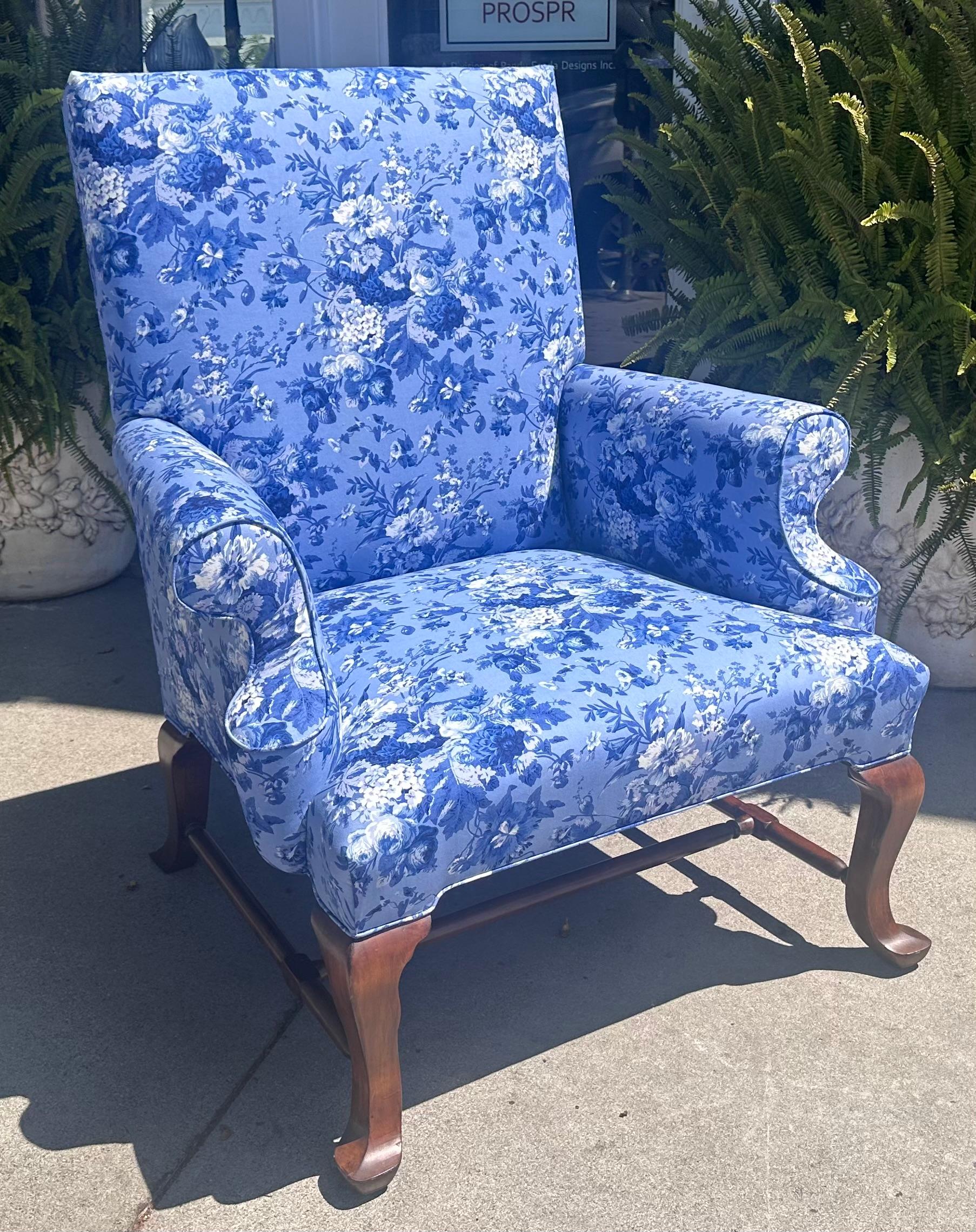 Rose Tarlow Melrose House Chippendale-Mahagoni-Ohrensessel mit Ohrensessel mit Ralph Lauren (21. Jahrhundert und zeitgenössisch) im Angebot
