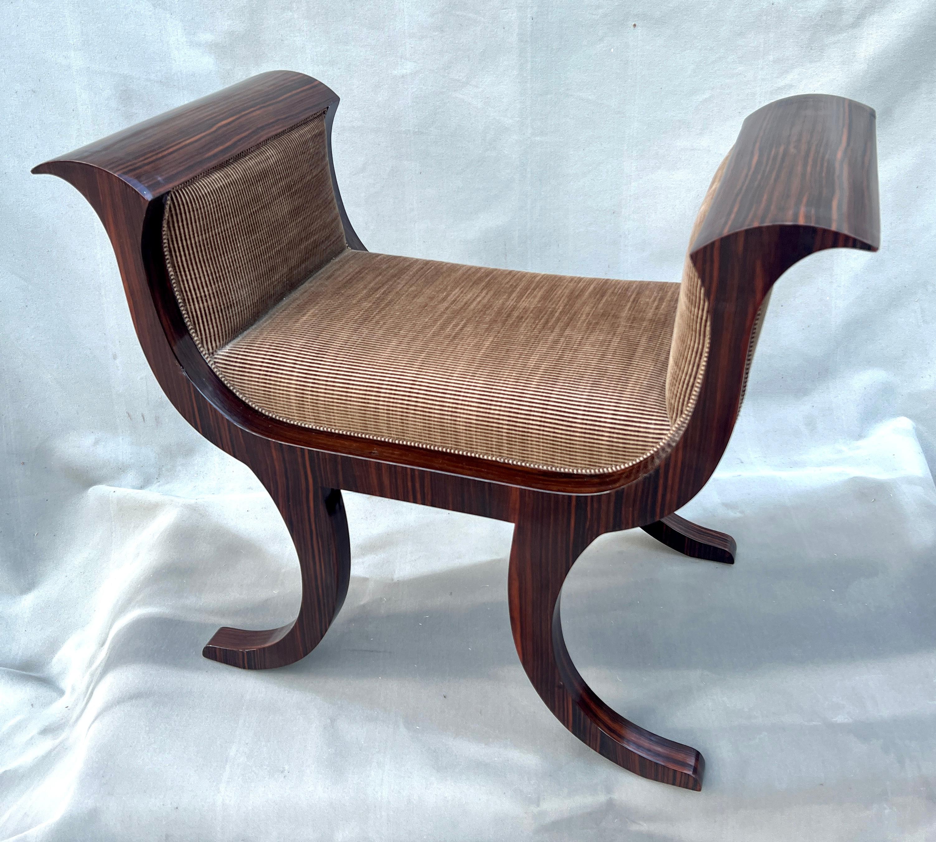 Contemporary Rose Tarlow Melrose House Iris Bench in Macassar Ebony Veneer For Sale