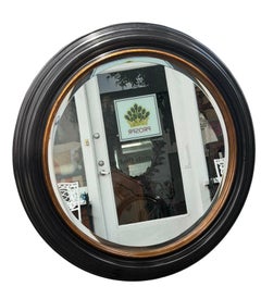 Rose Tarlow Melrose House Regency Black & Gold Round Portal Mirror - 1 of 2