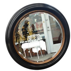 Rose Tarlow Melrose House Regency Black & Gold Round Portal Mirror - 1 of 2