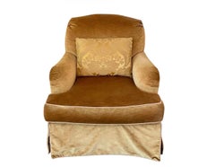 Rose Tarlow Melrose House Roll Arm Silk Velvet Swivel Club Chair
