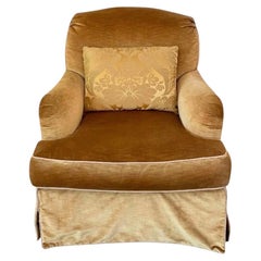 Rose Tarlow Melrose House Roll Arm Silk Velvet Swivel Club Chair